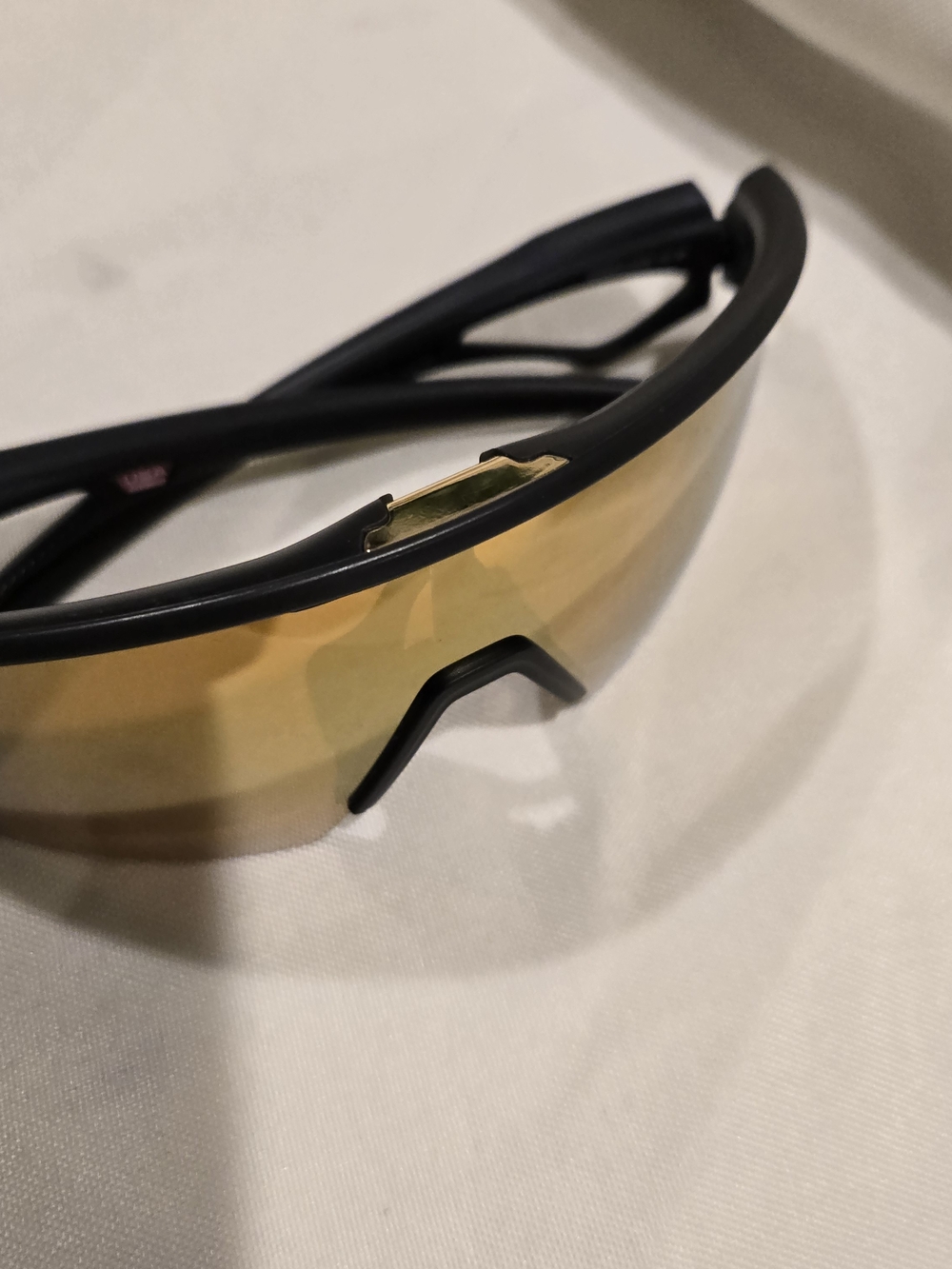 Oakley Black Frame with Gold/Yellow Mirrored Lens Sport Sunglasses